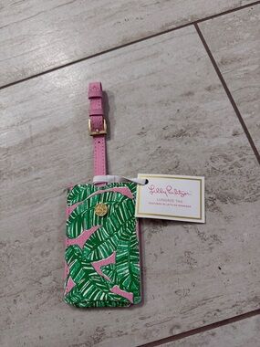 Lilly Pulitzer Pink & Green Palm Leaf ladies Luggage Tag